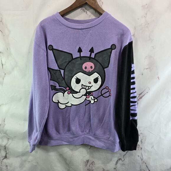 Hot Topic Tops - Kuromi Sanrio Sweatshirt Women Small Purple Crew Pullover Hello Kitty Hot Topic